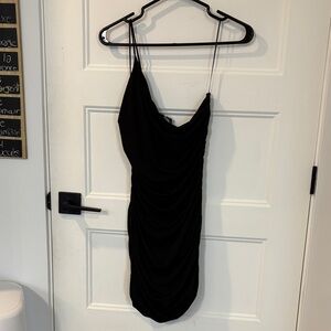 Elegant Black Ruched Dress